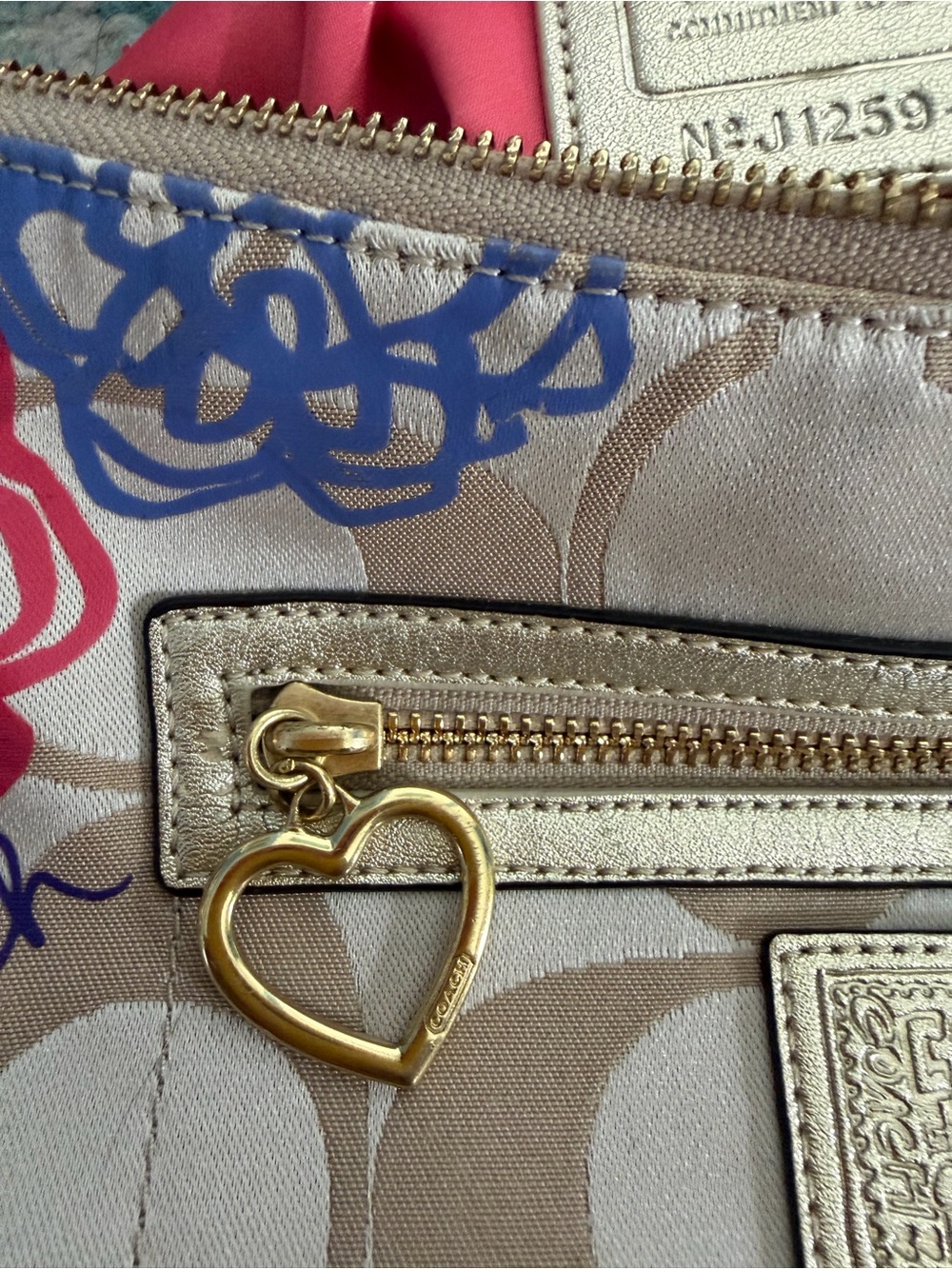Coach Beige Signature Crossbody with Multicolor Floral Accents - Picture 9 of 9